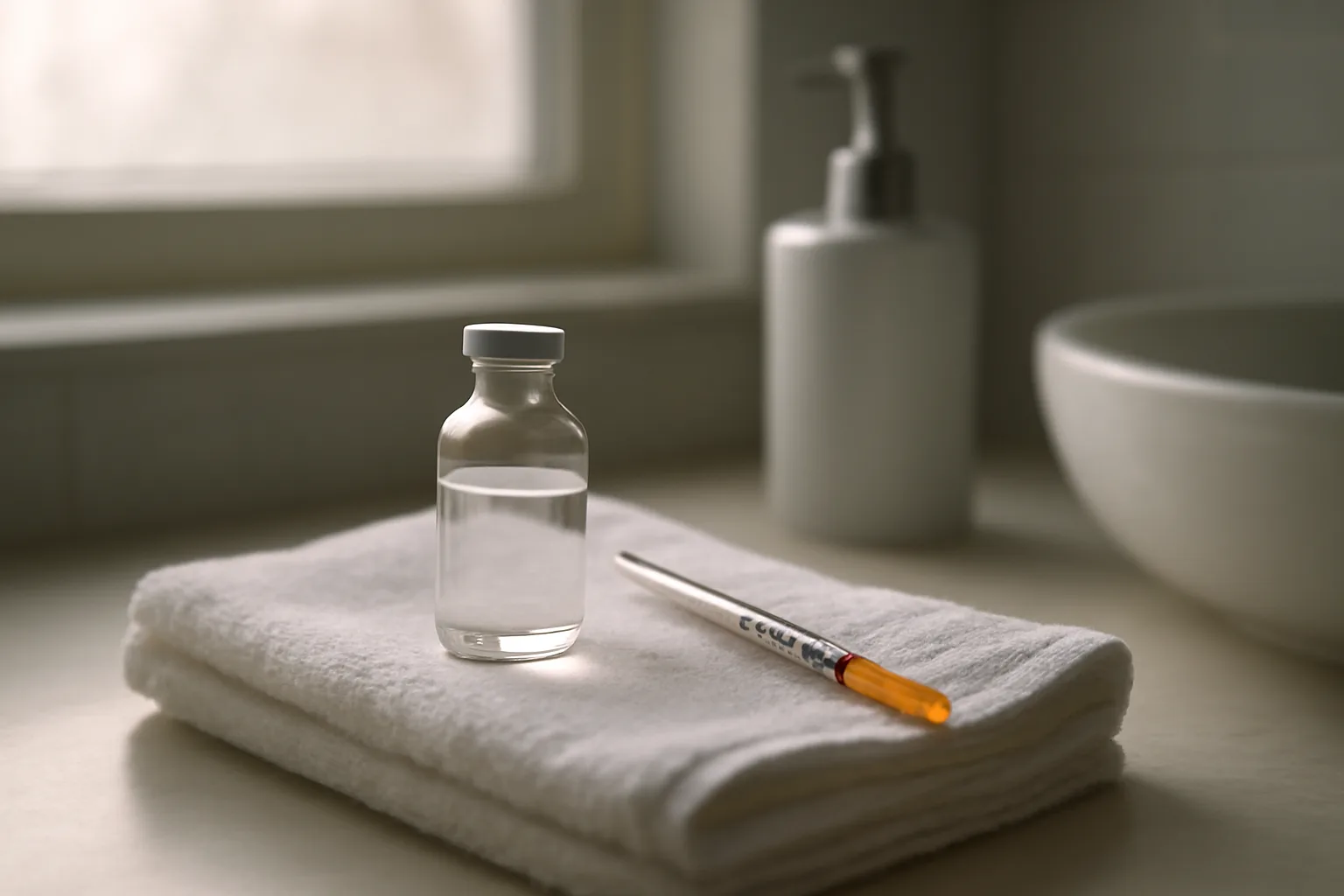 Injection vial and syringe on a towel, representing the sermorelin vs mk-677 reddit comparison