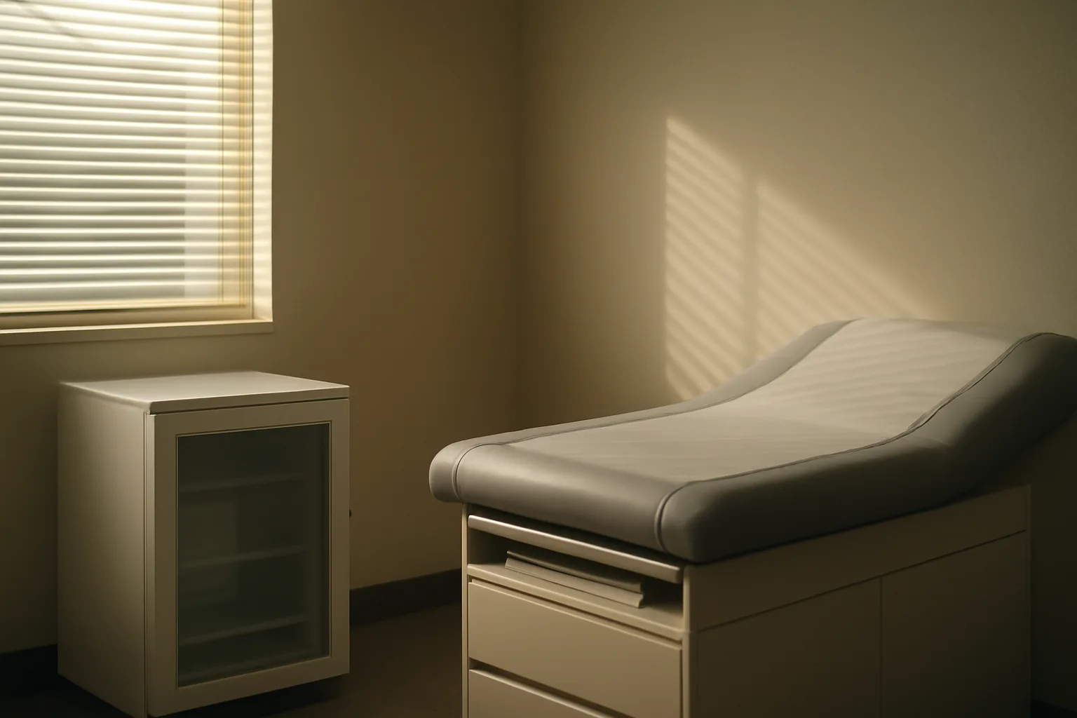 Empty clinical exam room used for discussing sermorelin drug interactions with a prescriber